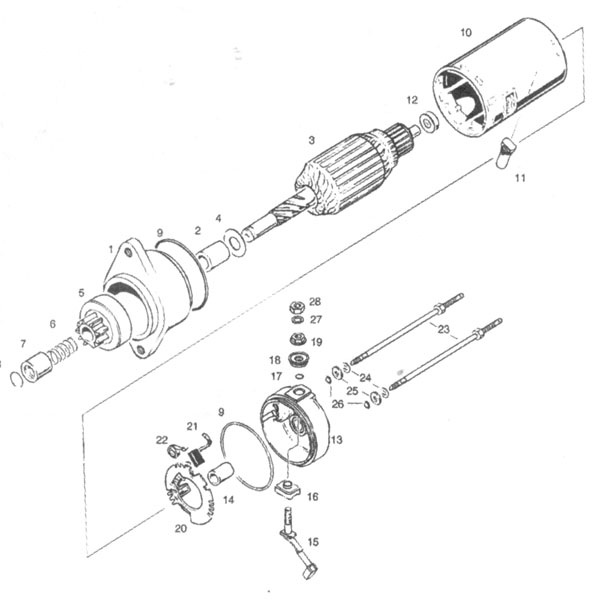 Rotax 447 electric start, internal electrical parts.