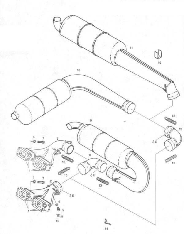 Rotax 532, Rotax 582 exhaust system
