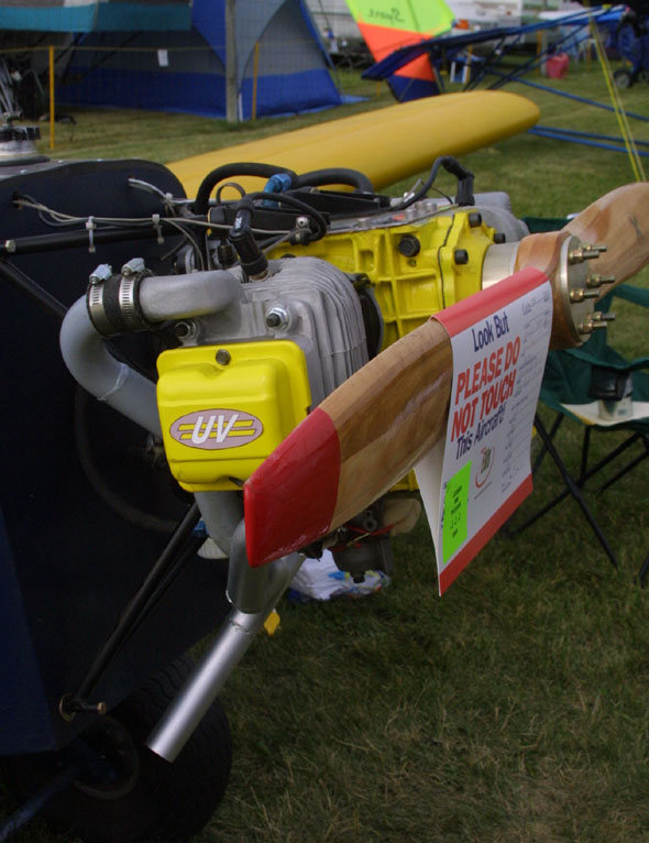 UltraVair 2 cylinder opposed, four stroke ultralight aircraft engine.