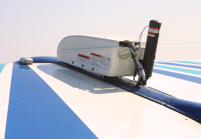 Vertical Launch BRS ballistic recovery system mounted above wing of aircraft.