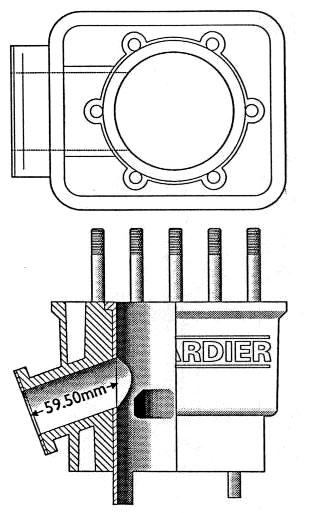 Rotax exhaust gas probe location, Rotax EGT probe location.