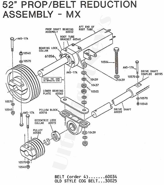 Quicksilver MX belt reduction drive parts