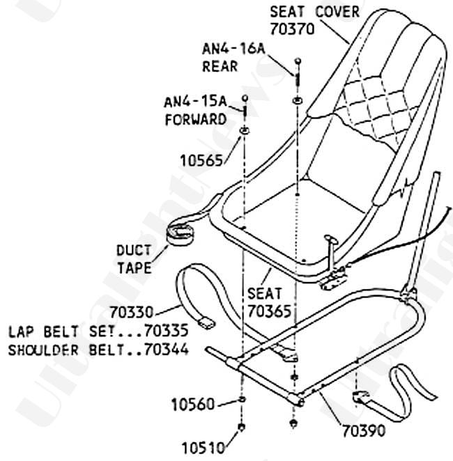 MX seat, Quicksilver MX seat assembly diagram.