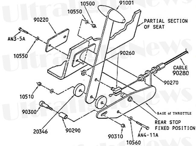 Quicksilver MX throttle, Quicksilver MX throttle assembly, Quicksilver MX throttle cable.