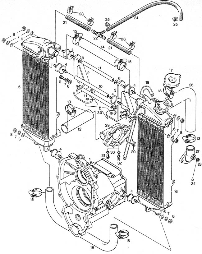 Rotax daul radiator system 