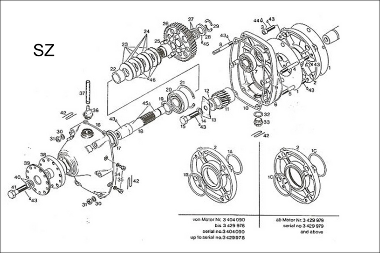 Rotax 277 "A" Gear Drive FAN-COOLED Engine Installation Spark Plug Down (HS)