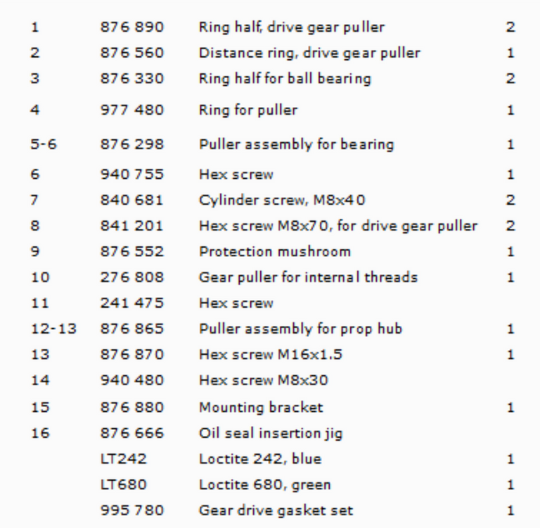 Rotax 277 Special Tools.