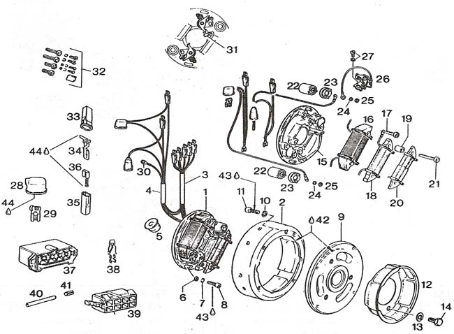 Rotax 532 ignition, Rotax 532 Bosch points ignition parts.