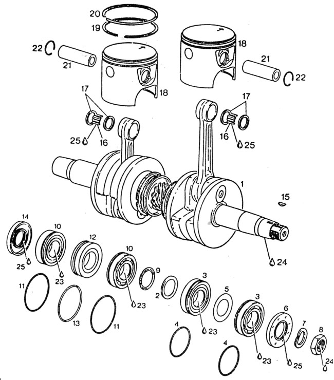 Rotax 532 pistons, seals, rings, and gaskets