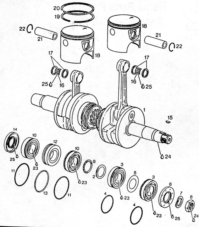 Rotax 582 pistons, seals, rings, and gaskets
