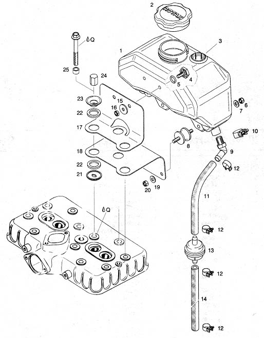 Rotax 582 oil injection tank kit side mount.