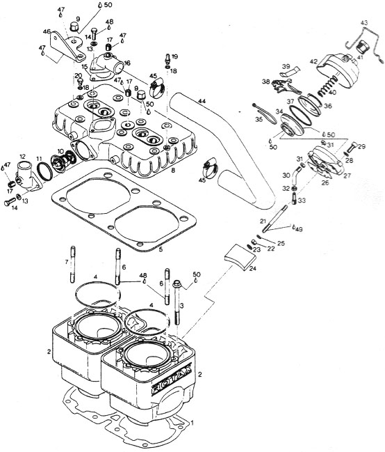 Rotax 618 cylinder head, Rotax 618 rave valve system