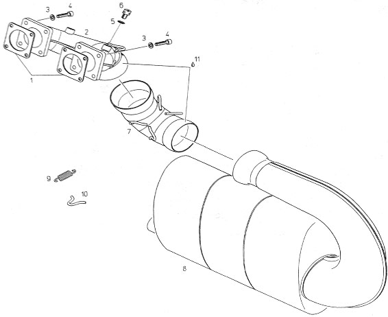 Rotax 618 exhaust, Rotax 618 exhaust parts