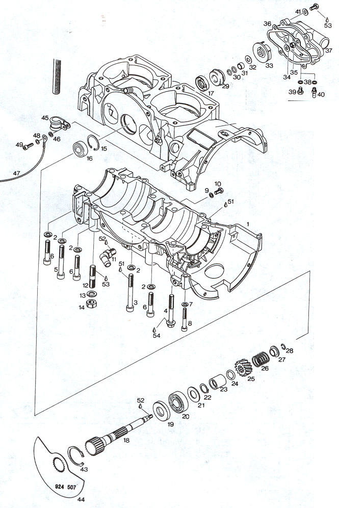 Rotax 618 rotary valve shaft parts.