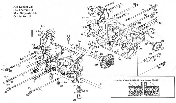 912 crankcase and camshaft parts