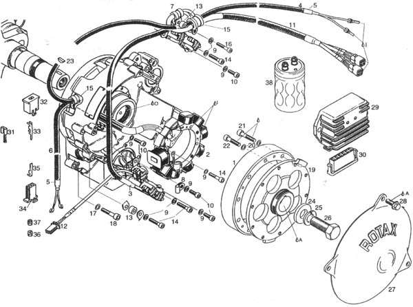 Rotax 912 magneto, Rotax 912 magneto generator, Rotax 912 charging system.