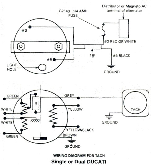 Rotax Ducati ignition tachometer wiring diagram