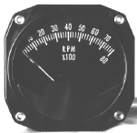 Westach tachometer, 90 degree sweep 3 1/8"