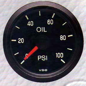 VDO oil pressure gauge used on Rotax 912, Rotax 912s, and Rotax 914.